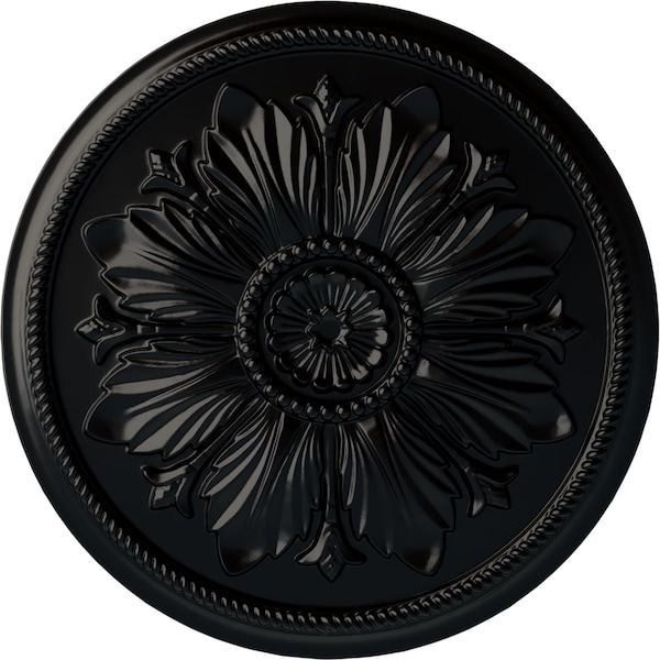 Ekena Millwork Kaya Ceiling Medallion (Fits Canopies up to 5 1/4"), Hand-Painted Jet Black, 23 5/8"OD x 1 1/2"P CM23KABLF - main